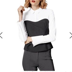 Karen Millen Layered-Look Corset Shirt